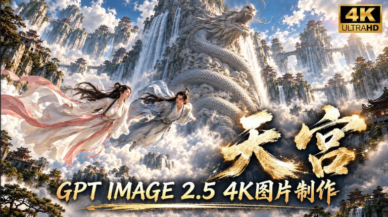 GPT Image 2.5实测！4K到底多清楚？皮肤、手指、修图与天宫场景全面测试