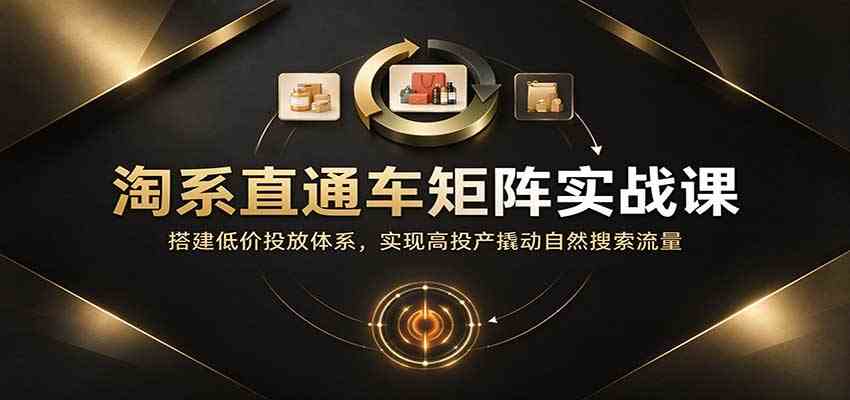 淘系直通车矩阵实战课:搭建低价投放体系,实现高投产撬动自然搜索流量