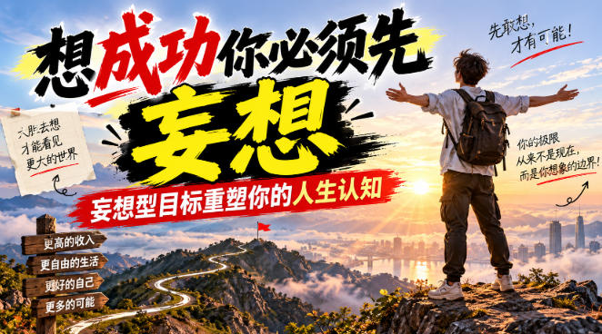 付费文章:想成功你必须先妄想,妄想型目标重塑你的人生认知