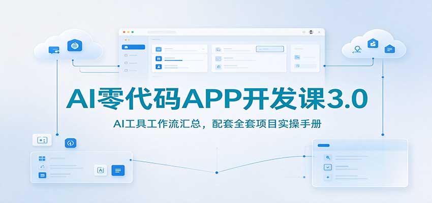 AI零代码APP开发课3.0:AI工具工作流汇总,配套全套项目实操手册